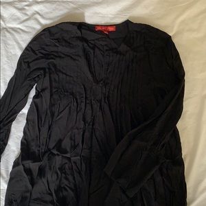 Saks Fifth Avenue Black Pleated Blouse